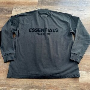 Essentials Fear of God black oversized long sleeve shirt XS